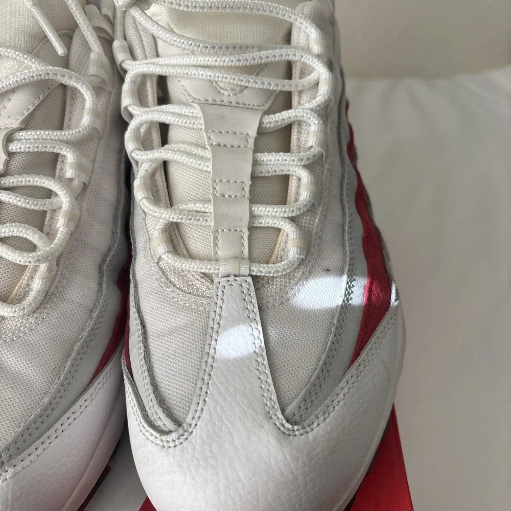 Nike Air Max 95 Essential White‎ Varsity Red Size 13 black Swoosh